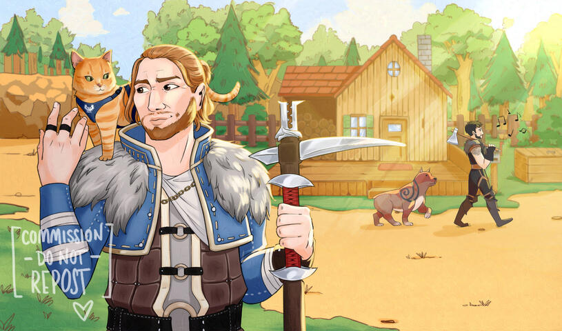 Stardew Valley x Dragon Age crossover with Anders and Hawke